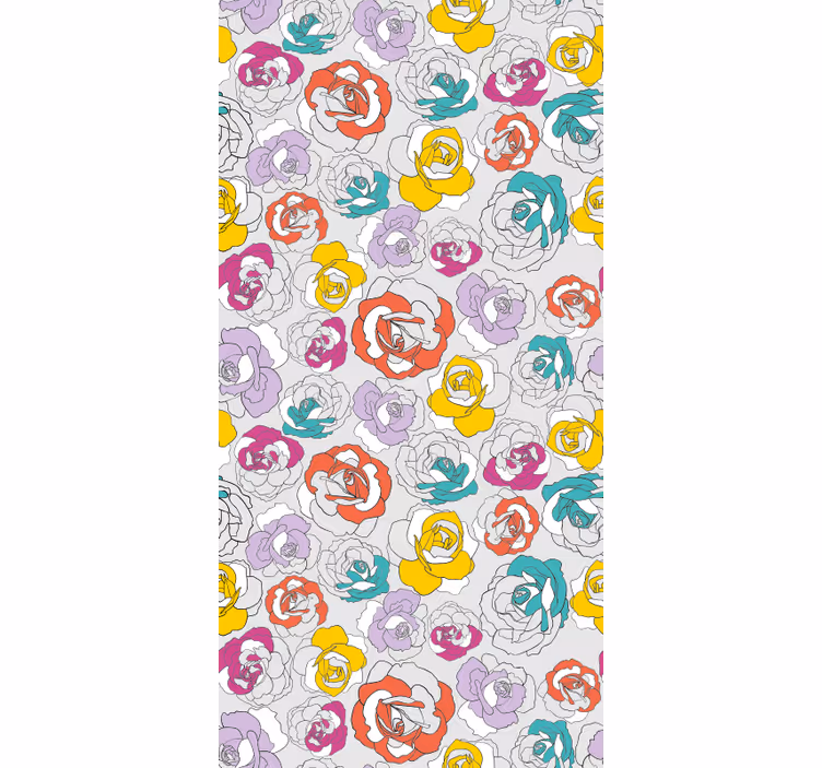 Colorful Rose Pattern flower roller blind - TenStickers