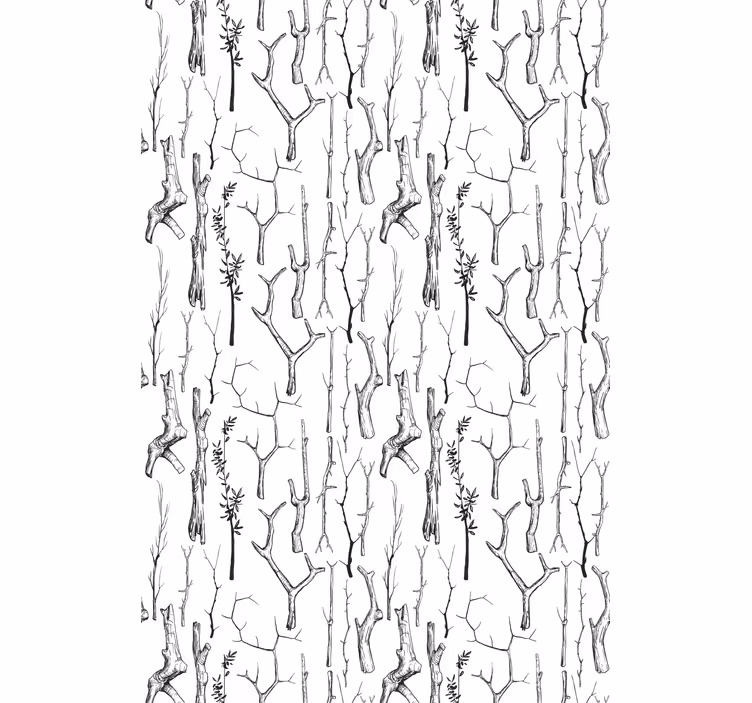 Black and white branches tree roller blind - TenStickers