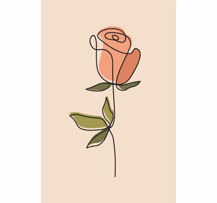One line continuous Flower blind - TenStickers