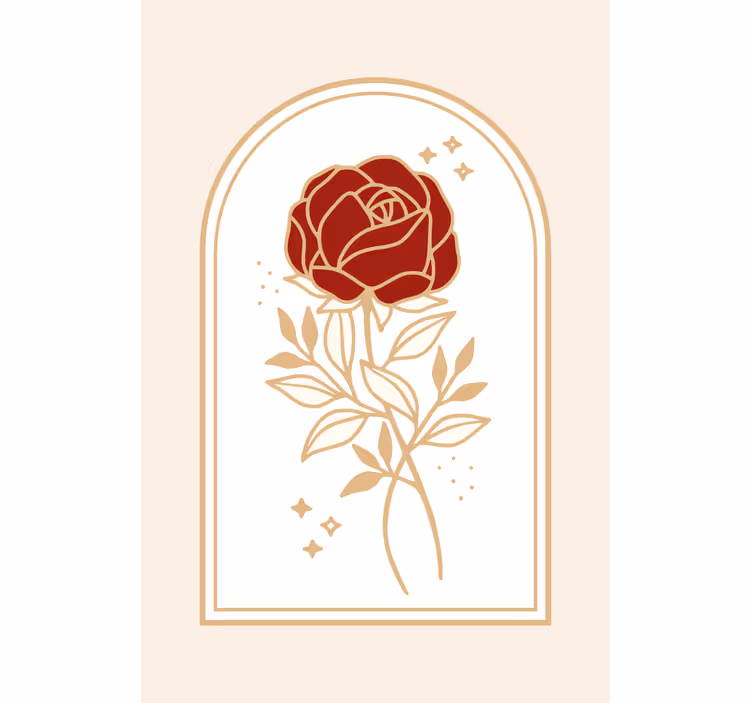 Beige arched rose elegant roller blind - TenStickers