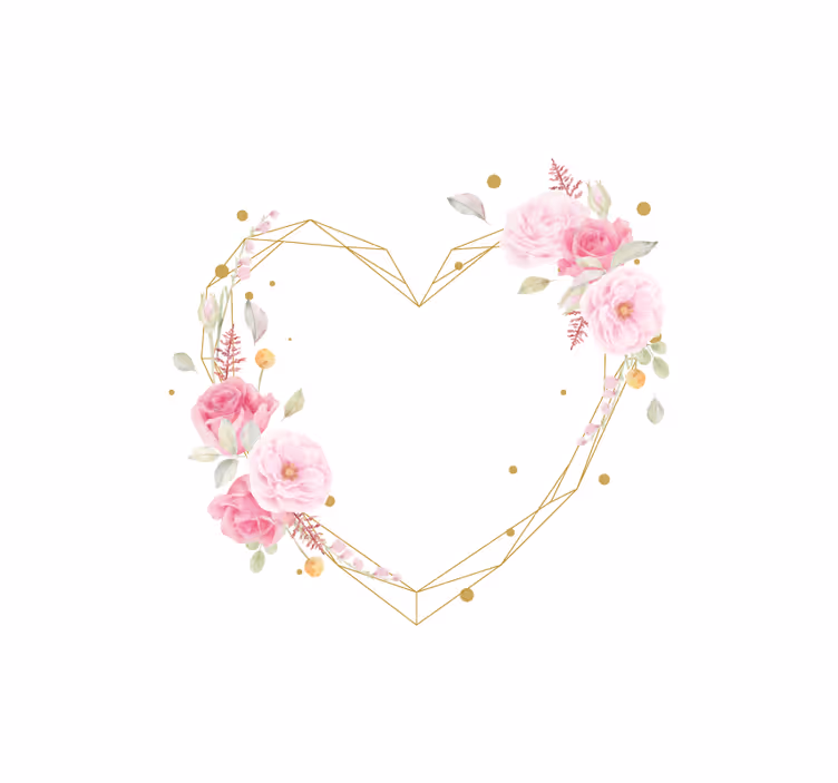Floral hearth shaped frame Flower blind - TenStickers
