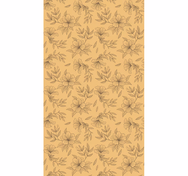 Beige stylised patterns flower roller blind - TenStickers
