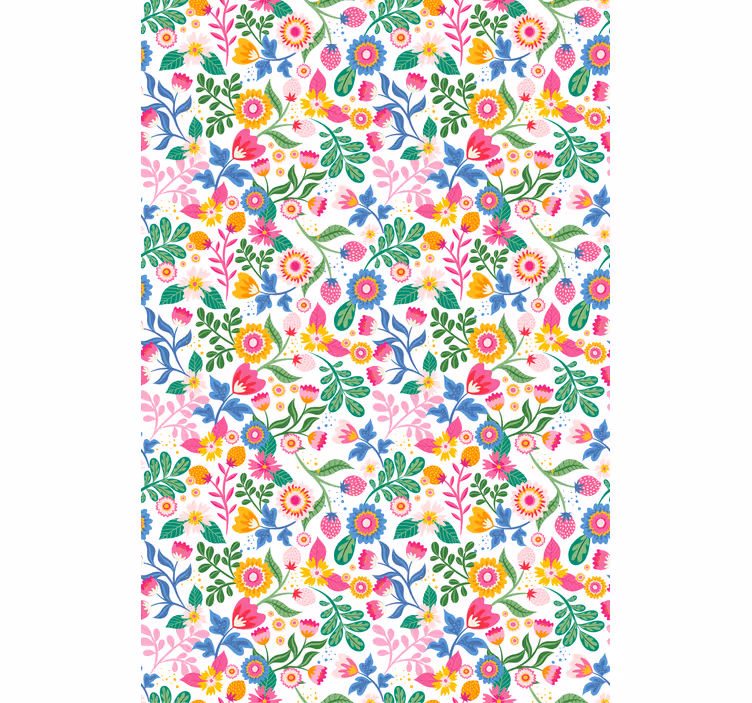 Vibrant Botanical Motif flowers and plants roller blind - TenStickers