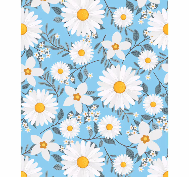 Daisies Blooming Bright flowers and plants roller blind - TenStickers