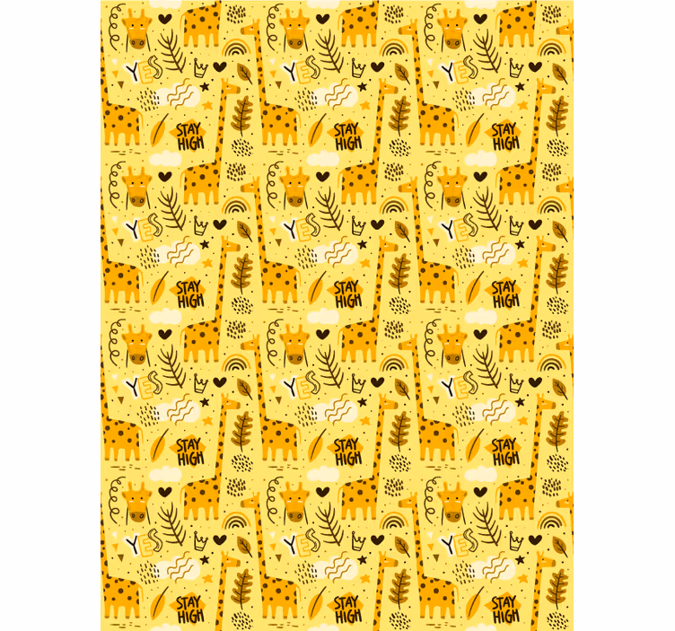 Yellow jungle animals children room roller blind - TenStickers