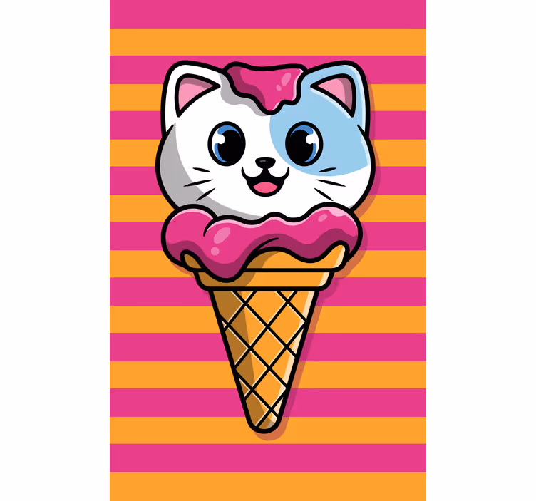 Cat Ice Cream animal roller blind - TenStickers