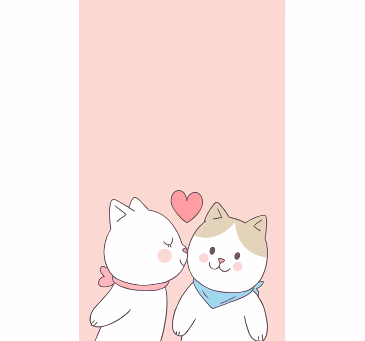Lovely cats kissing Childrens blind - TenStickers