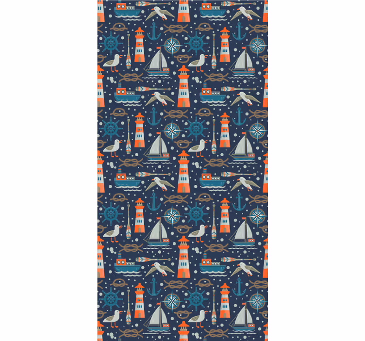 Nautical adventure theme children room roller blind - TenStickers