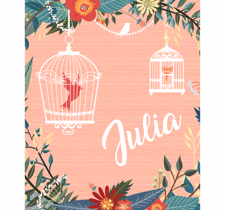 Birdcages and Blooms flowers and plants roller blind - TenStickers