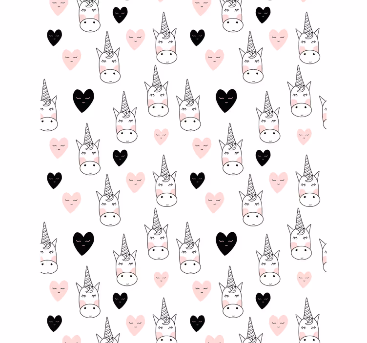 Minimalist unicorn hearts children room roller blind - TenStickers