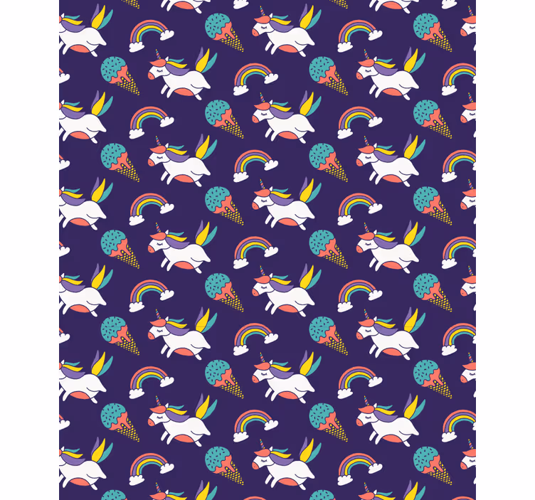 Hand drawn unicorn pattern with symbols blind - TenStickers