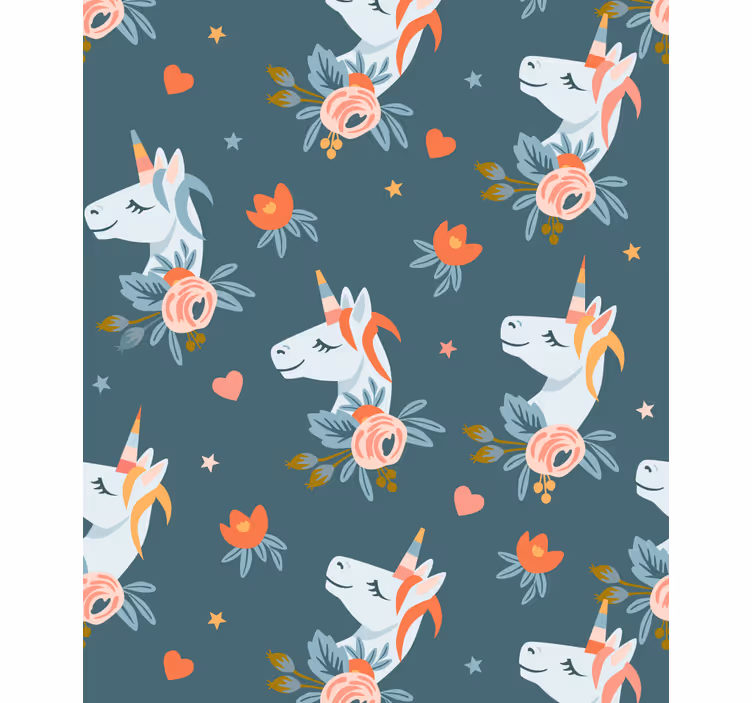 Unicorn with flowers Childrens blind - TenStickers