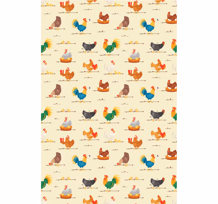 Chickens and Roosters animal roller blind - TenStickers