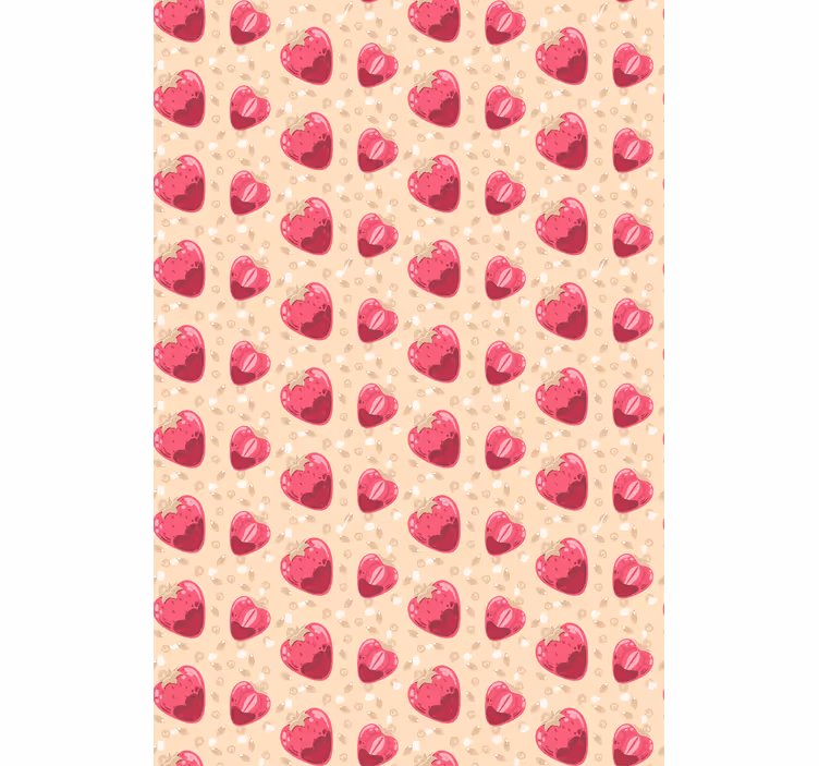 Strawberry Heart Pattern fruit and vegetable roller blind - TenStickers