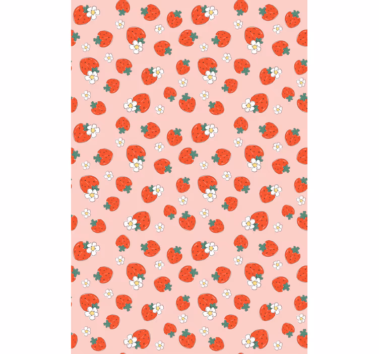 Fruit and vegetable roller blind strawberry floral pattern - TenStickers