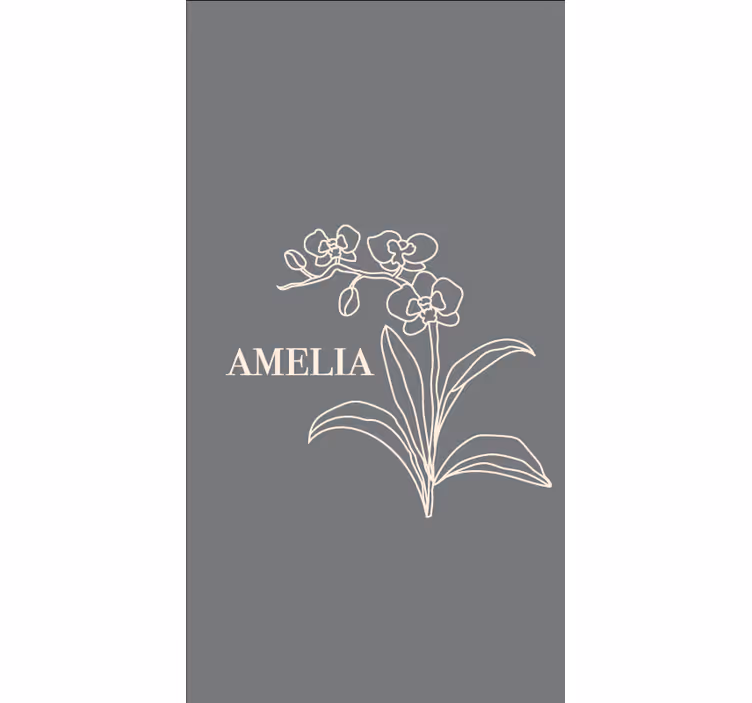 Elegant gray design flowers and plants roller blind - TenStickers