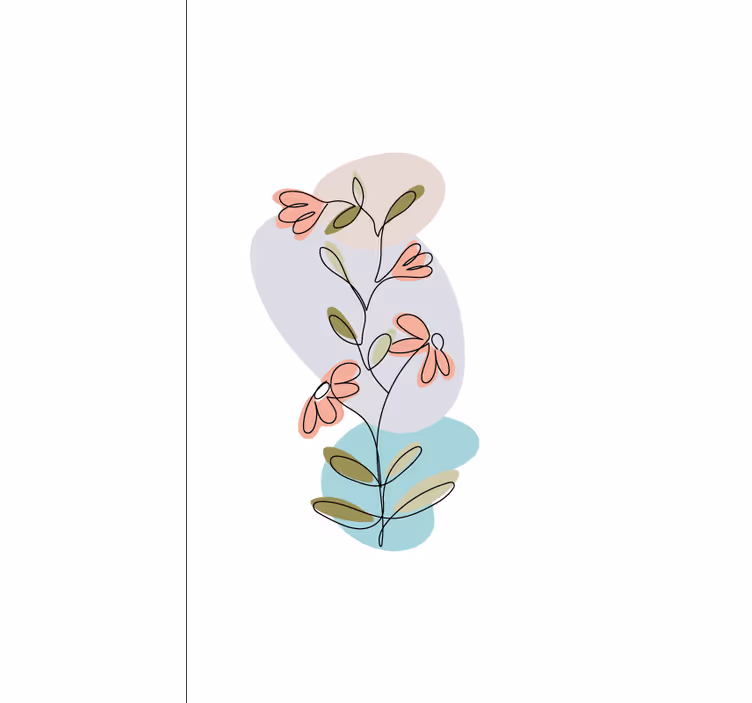 Charming Floral Stems flowers and plants roller blind - TenStickers
