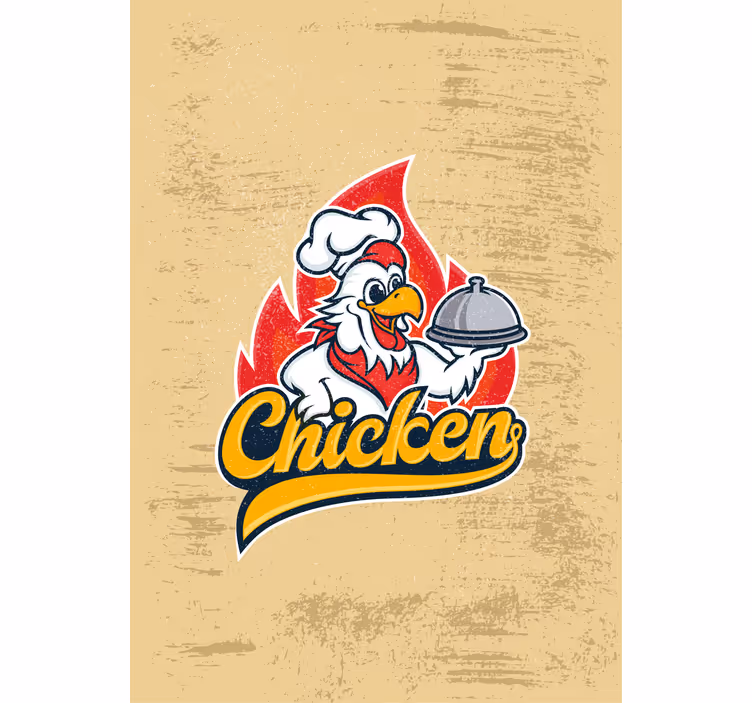 Chef chicken serving kitchen roller blind - TenStickers