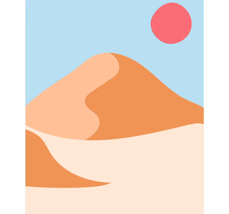 Mountain and sun abstract art Blind painting - TenStickers