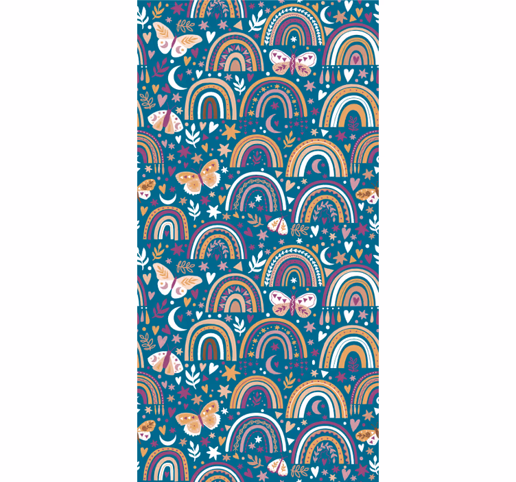 Colorful Rainbows and Butterflies children room roller blind - TenStickers