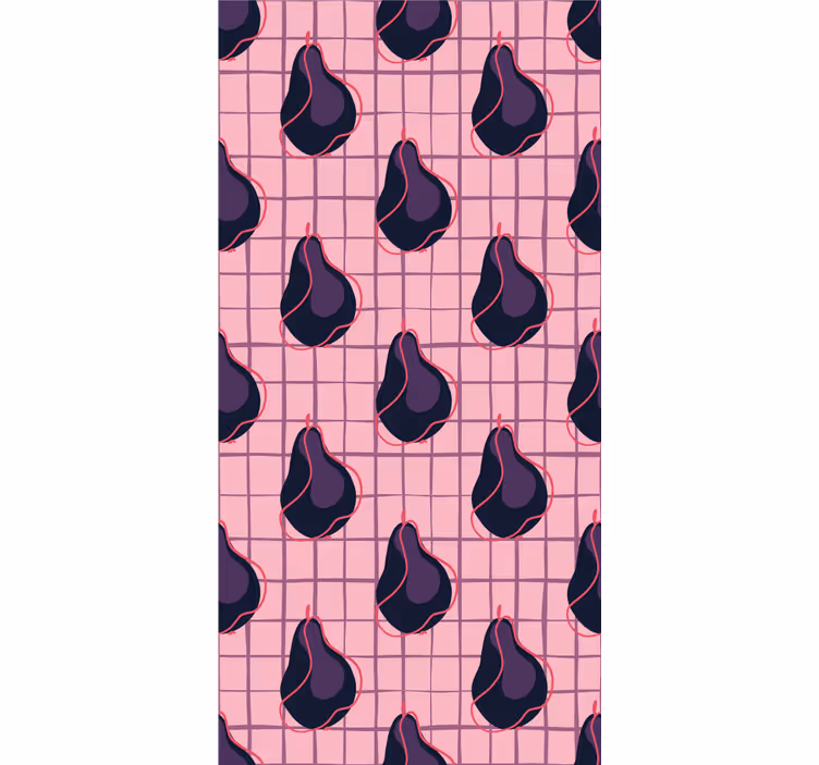 Checked pattern with pears Living room blind - TenStickers