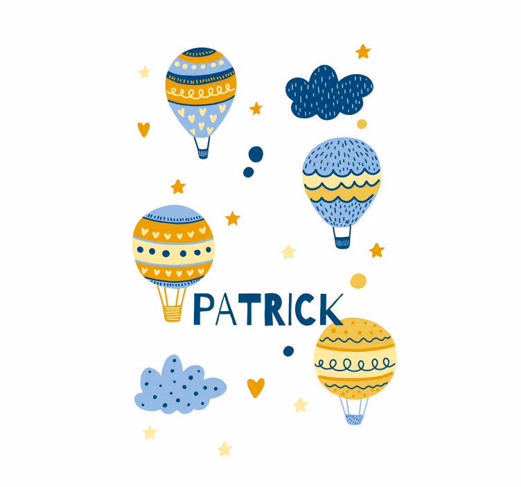 Children room roller blind scandinavian balloon name - TenStickers