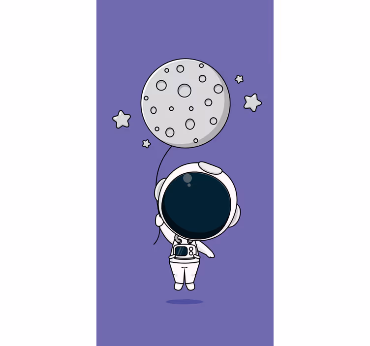 Astronaut with a moon balloon Blind painting - TenStickers