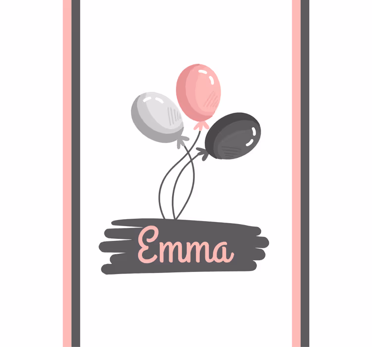 Balloons with name children room roller blind - TenStickers