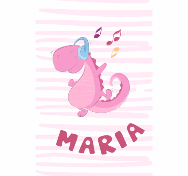 Sweet dinosaur roller blind with name - TenStickers
