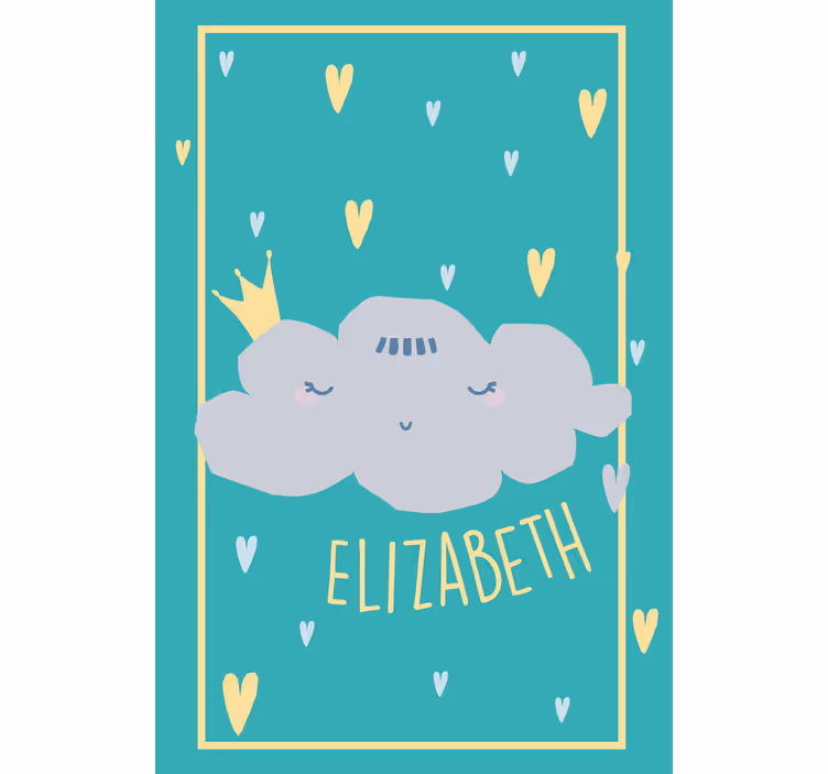 Crowned cloud with name children room roller blind - TenStickers