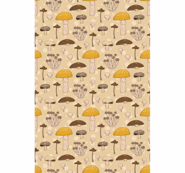 Mushroom Garden Pattern flowers and plants roller blind - TenStickers