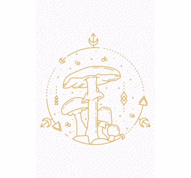Mushrooms and Geometry roller blind - TenStickers