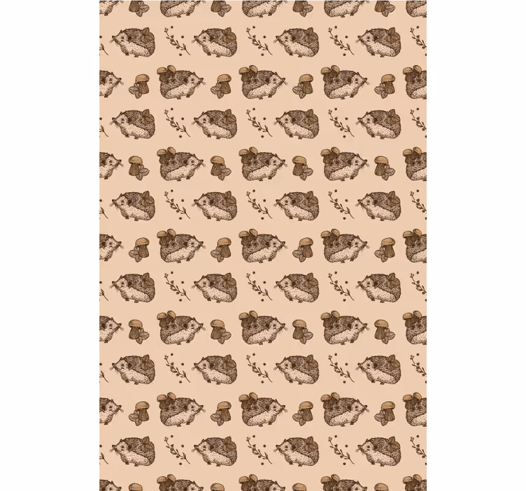 Hedgehogs and mushrooms animal roller blind - TenStickers