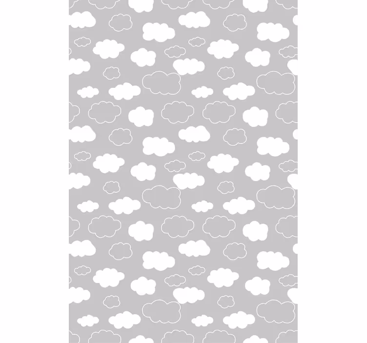 Grey background with white cartoon Cloud blind - TenStickers