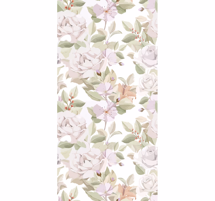 Beige floral motif elegant roller blind - TenStickers