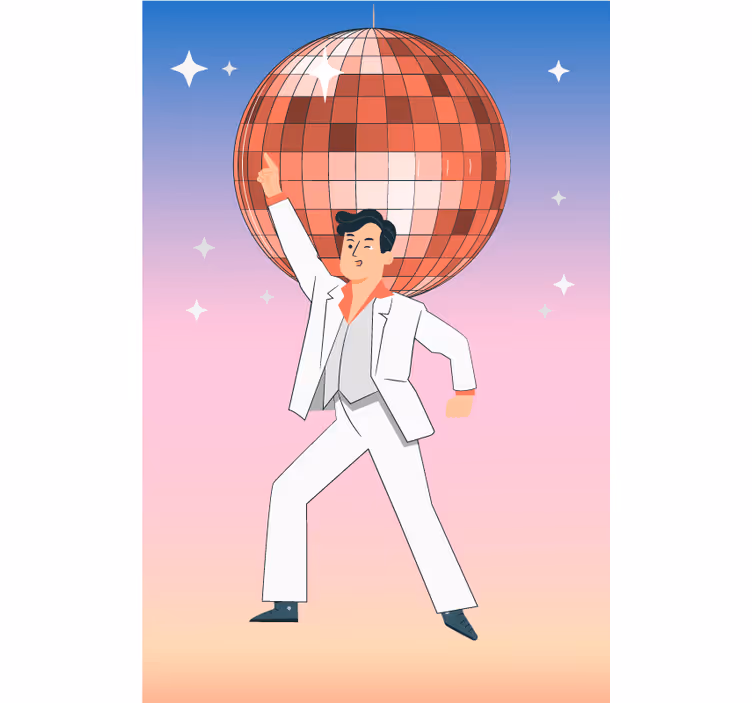Disco dancer pose original roller blind - TenStickers