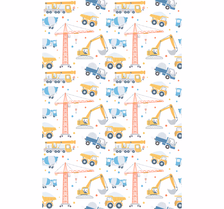 Construction vehicles fun children room roller blind - TenStickers