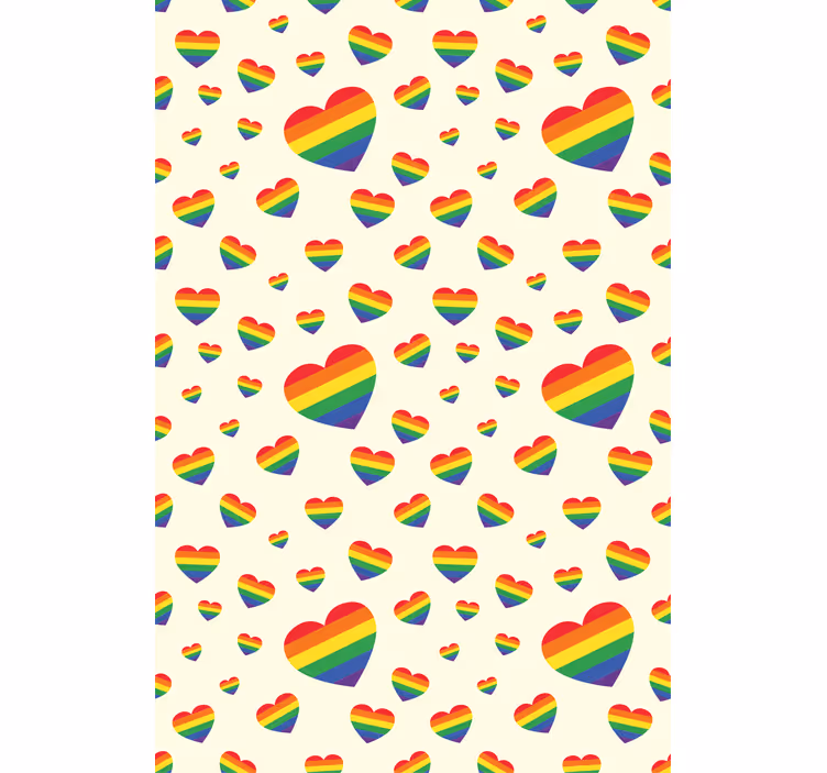 Gay pride flag in heart shape bedroom blind - TenStickers