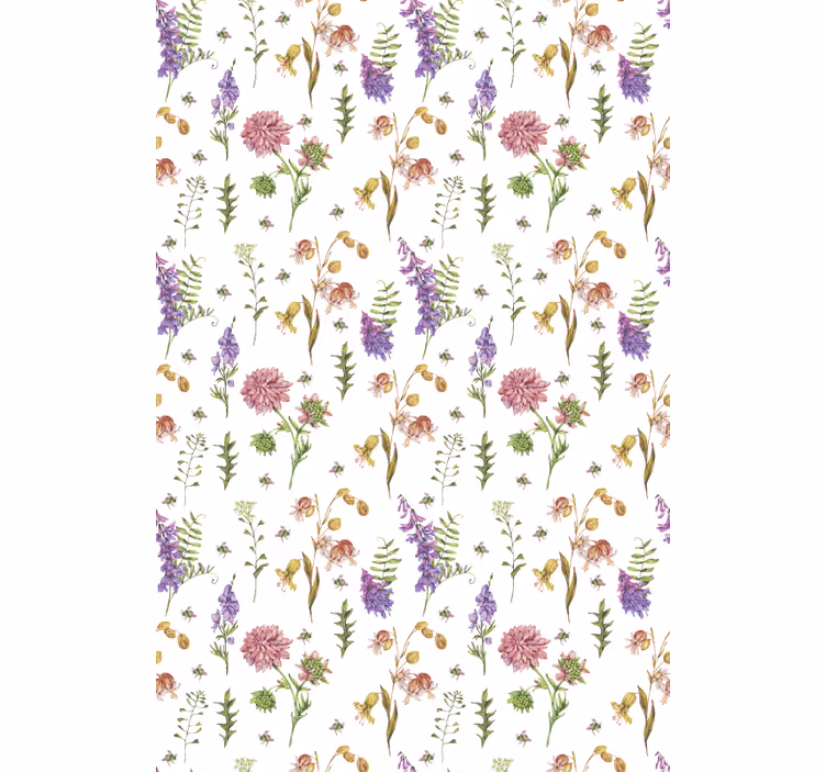 Floral Garden Theme flowers and plants roller blind - TenStickers