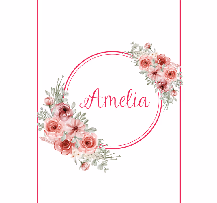 Pink circle with flowers custom roller blind - TenStickers