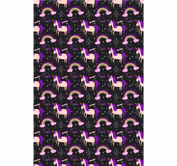 Children room roller blind pink unicorns and arches - TenStickers