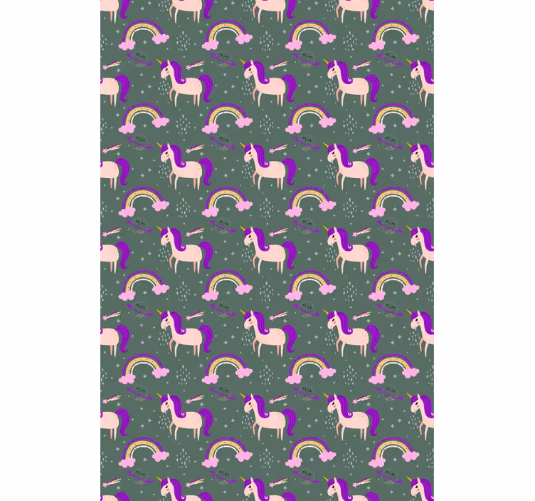 Purple unicorn pattern children room roller blind - TenStickers