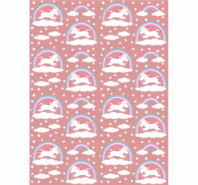 Magical unicorn theme children room roller blind - TenStickers