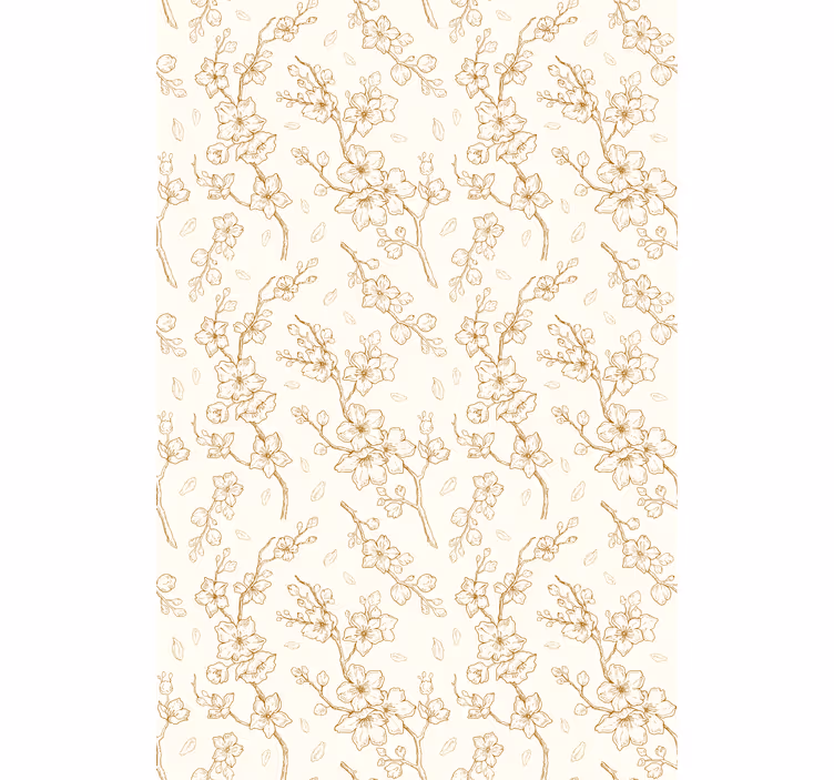 Simple beige blossom pattern flowers and plants roller blind - TenStickers