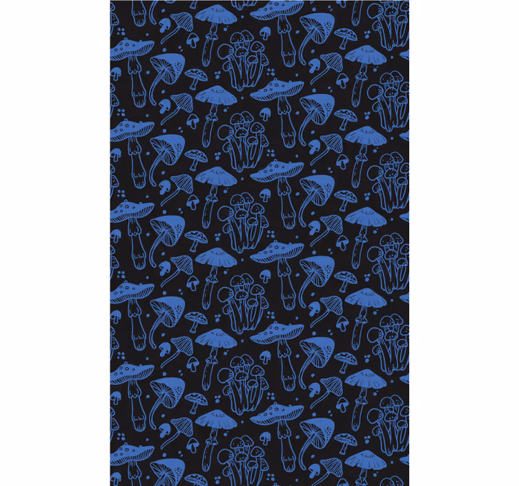 Blue mushroom motif original roller blind - TenStickers