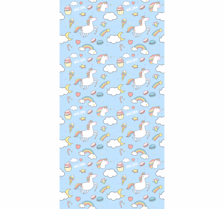Cute unicorns and rainbows children room roller blind - TenStickers