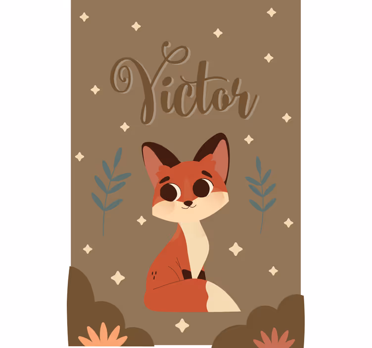 Custom fox design children room roller blind - TenStickers