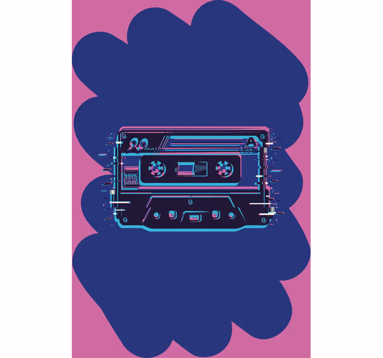 Retro Cassette Illustration geek roller blind - TenStickers