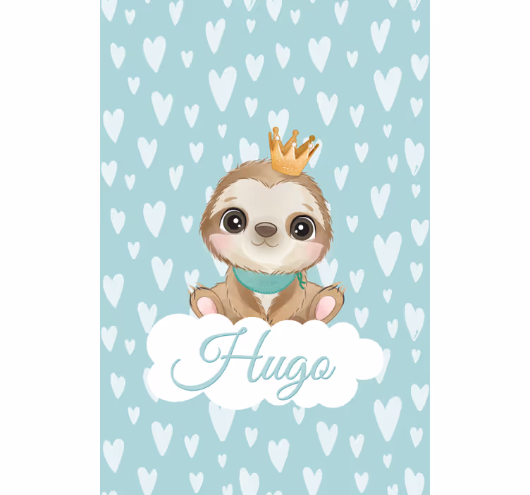 Cute sloth for boy with name Nursery blind - TenStickers