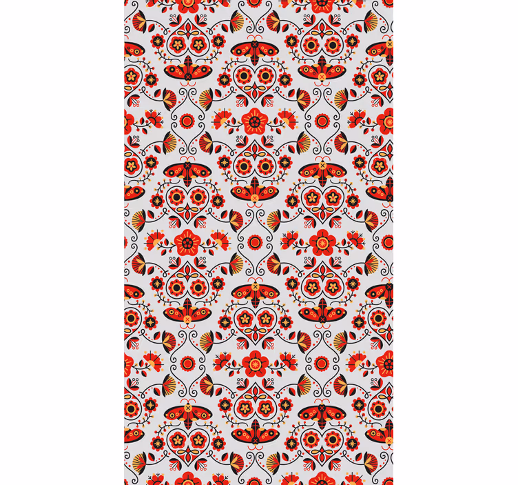 Polish red pattern flower roller blind - TenStickers